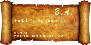 Benkóczky Andor névjegykártya